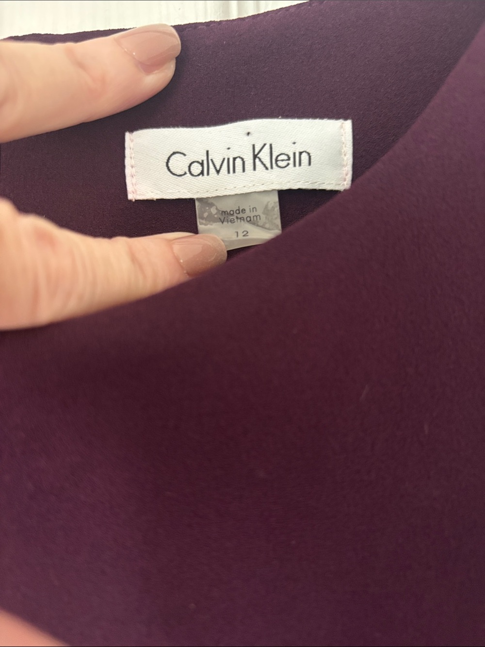 Calvin Klein Sleeveless Plum Fit-and-Flare Dress - Picture 3 of 4